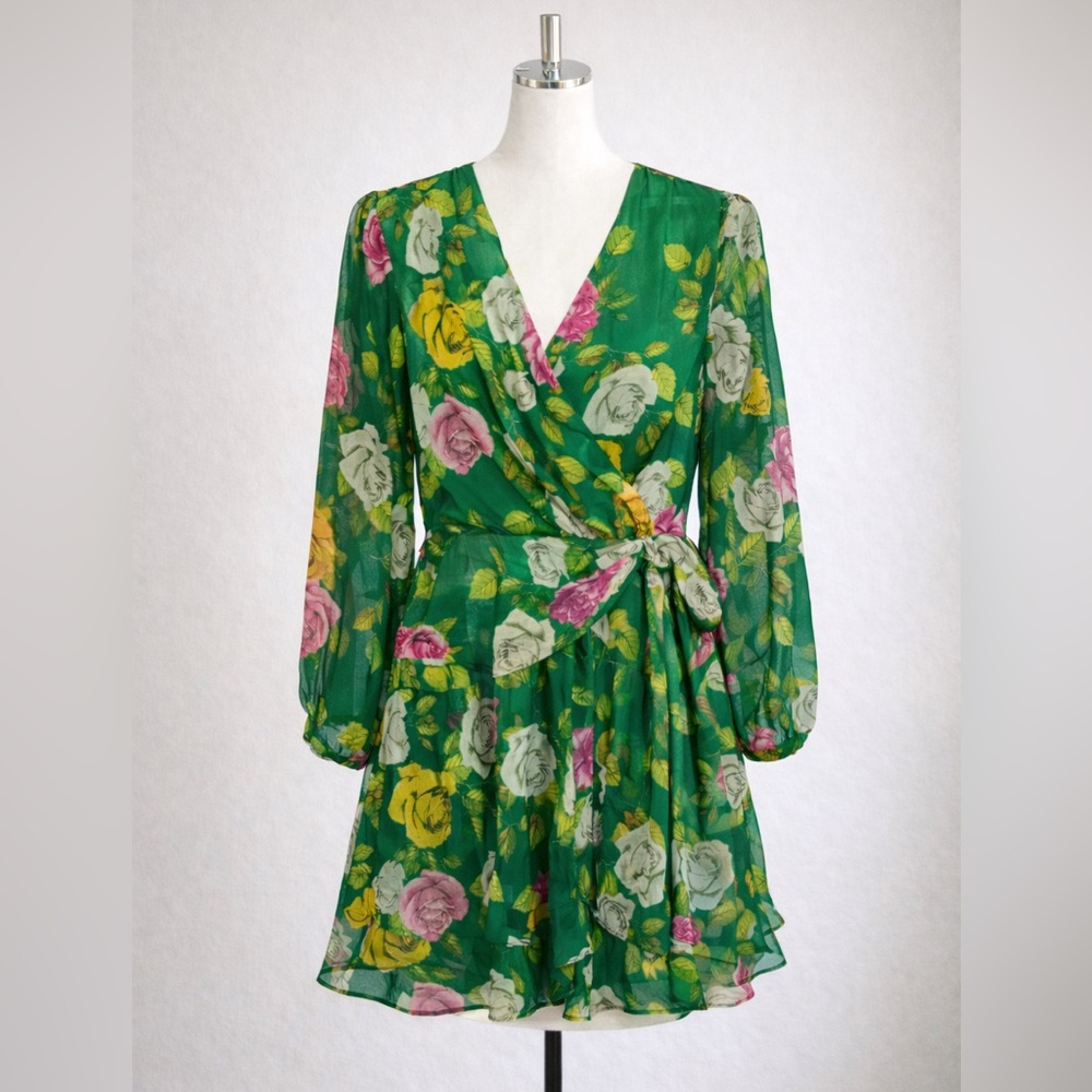 Zara Green Floral Mini Dress